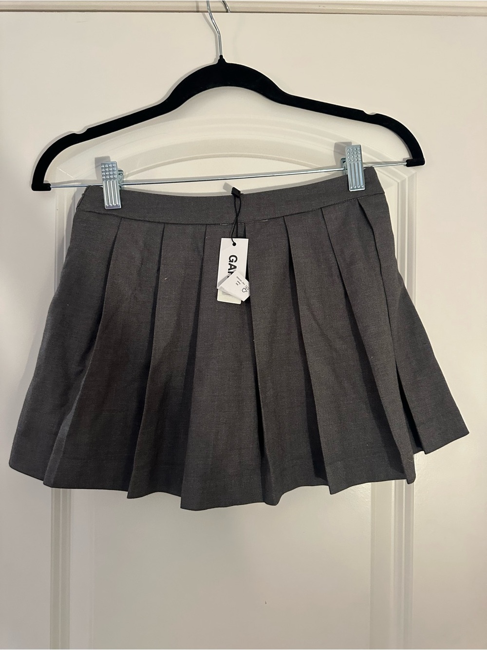 Garage Gray Pleated Mini Skirt